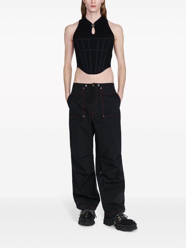 Dion Lee Ribbed Organic Cotton Corset Top - Farfetch