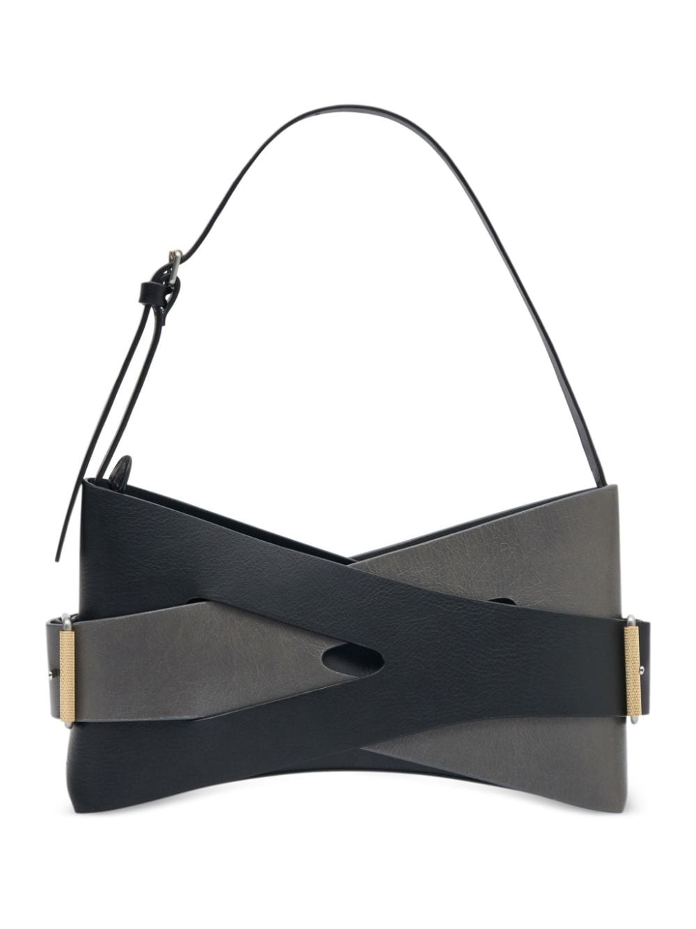 Dion Lee Interlock Harness Shoulder Bag In Grey