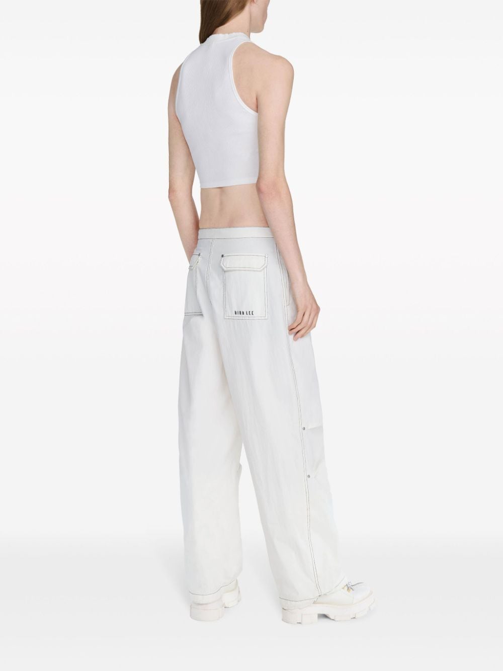 Shop Dion Lee Organic-cotton Corset Top In White