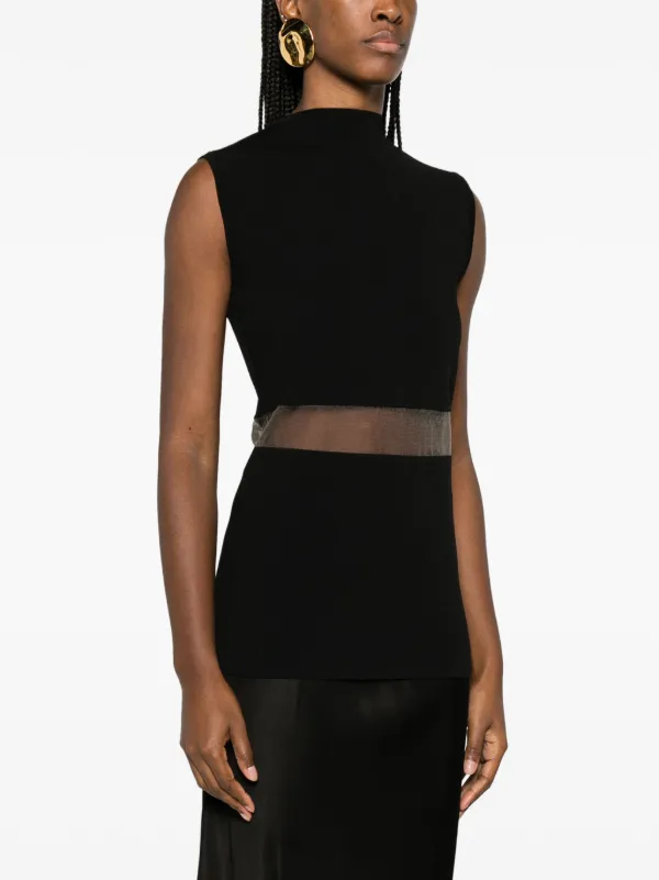 high neck sleeveless top