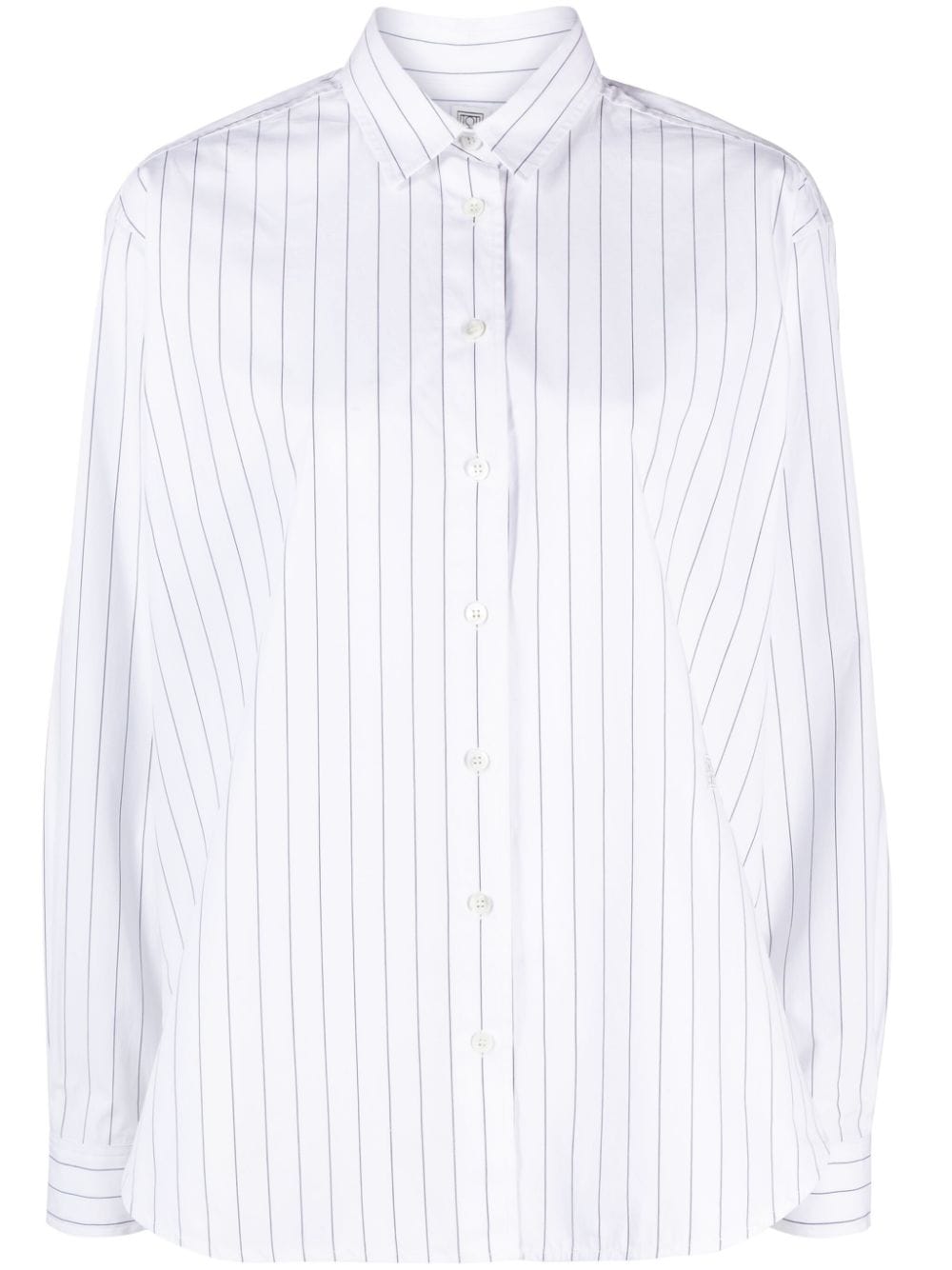 Totême Capri Logo-embroidery Striped Shirt In White