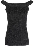 TOTEME Roll off-shoulder knitted top - Black