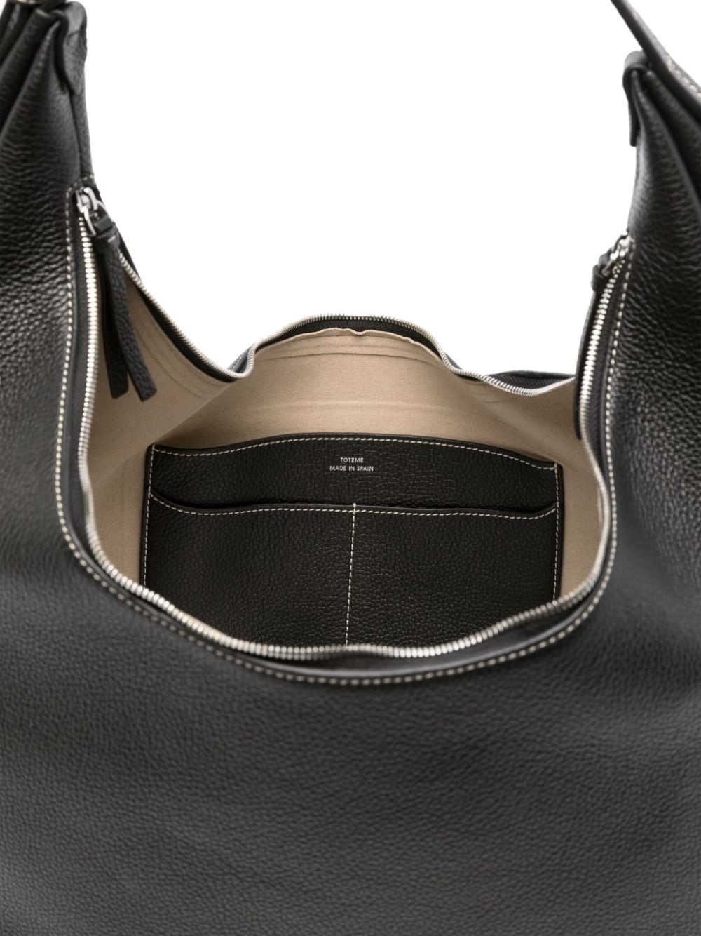 Shop Totême Belt Hobo Shoulder Bag In Black