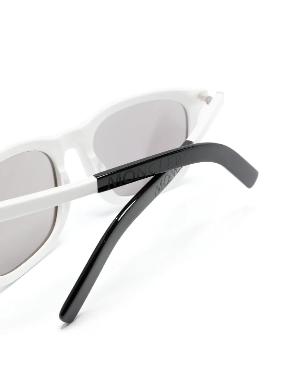 Shop Moncler Kolligian Rectangle-frame Sunglasses In Black