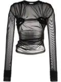 Vaquera ruched detailed mesh top - Black