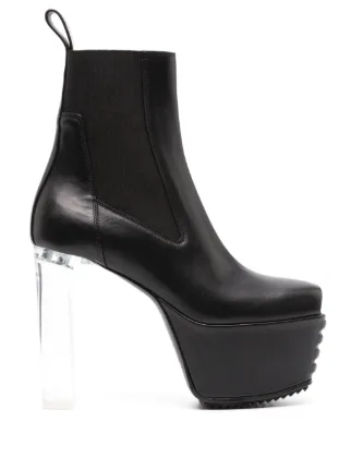Rick Owens Heeled Ankle Boots in Black Calf Leather Stretch leather ankle boots in black - Rick Owens | Mytheresa main image 3