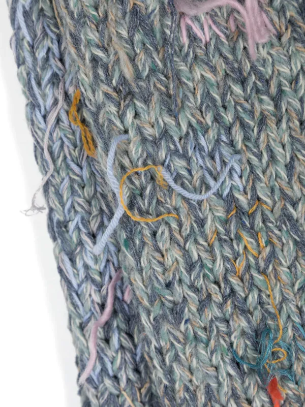 Maison Margiela Threaded chunky-knit Rectangle Scarf | Blue Maison Margiela Threaded chunky-knit Rectangle Scarf | Blue