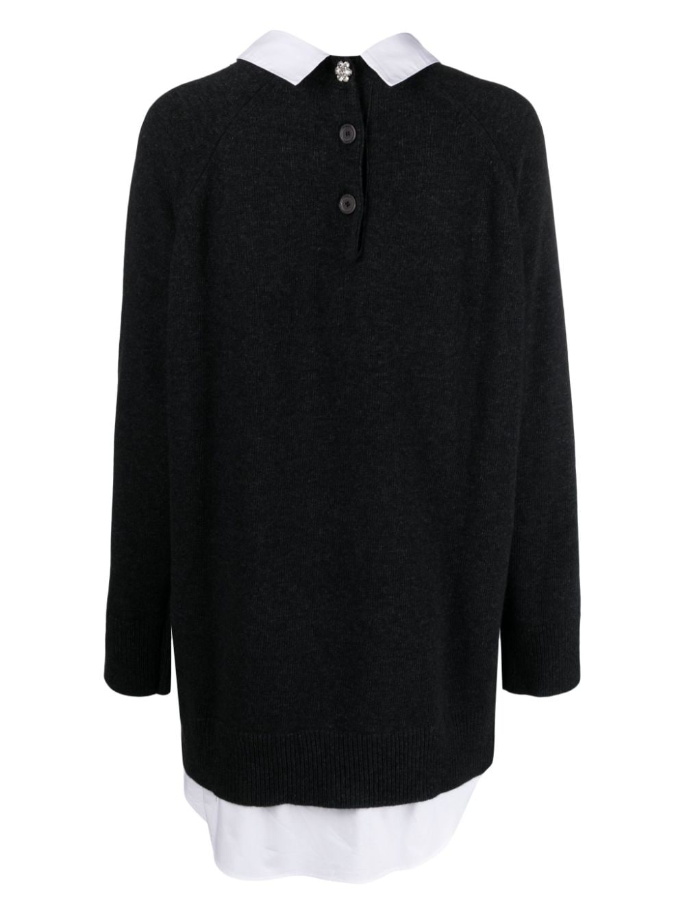 Semicouture polo-collar knitted shirt dress - Grijs