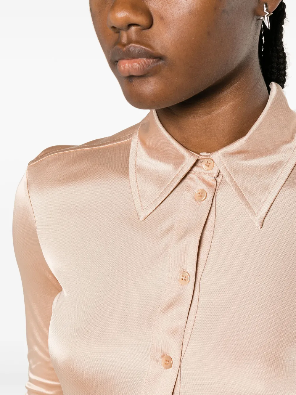 Sportmax satinfinish pointcollar Bodysuit Farfetch