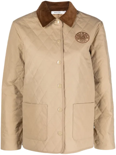 Sporty & Rich chamarra capitonada con logo bordado