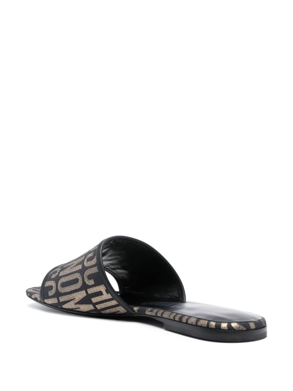 Shop Moschino Logo-jacquard Sandals In Black