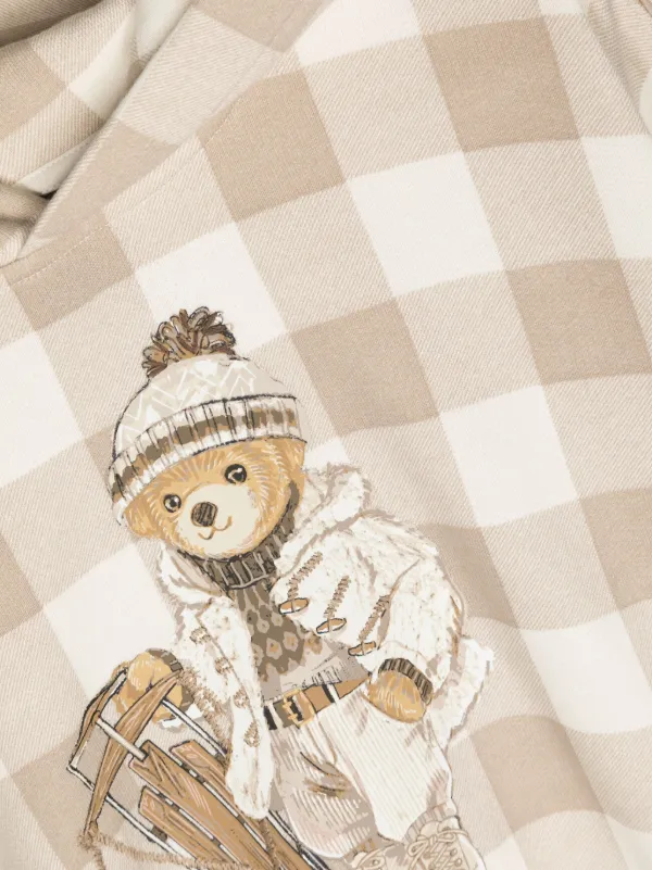 Polo bear best sale tartan fleece hoodie