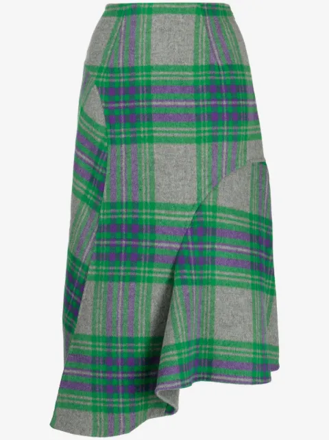 JNBY plaid-check pattern asymmetric skirt
