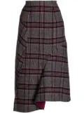 JNBY plaid-pattern asymmetric skirt - Multicolour