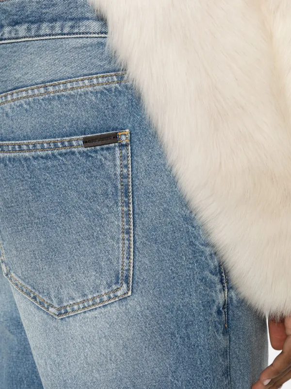 ★SAINT LAURENT★ハイ ウエスト ワイド レッグ ジーンズ Saint Laurent ハイウエスト ワイドジーンズ | ブルー | FARFETCH JP