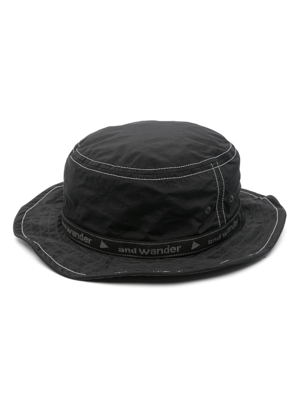 And Wander Jq Tape Bucket Hat Male Grey In Black