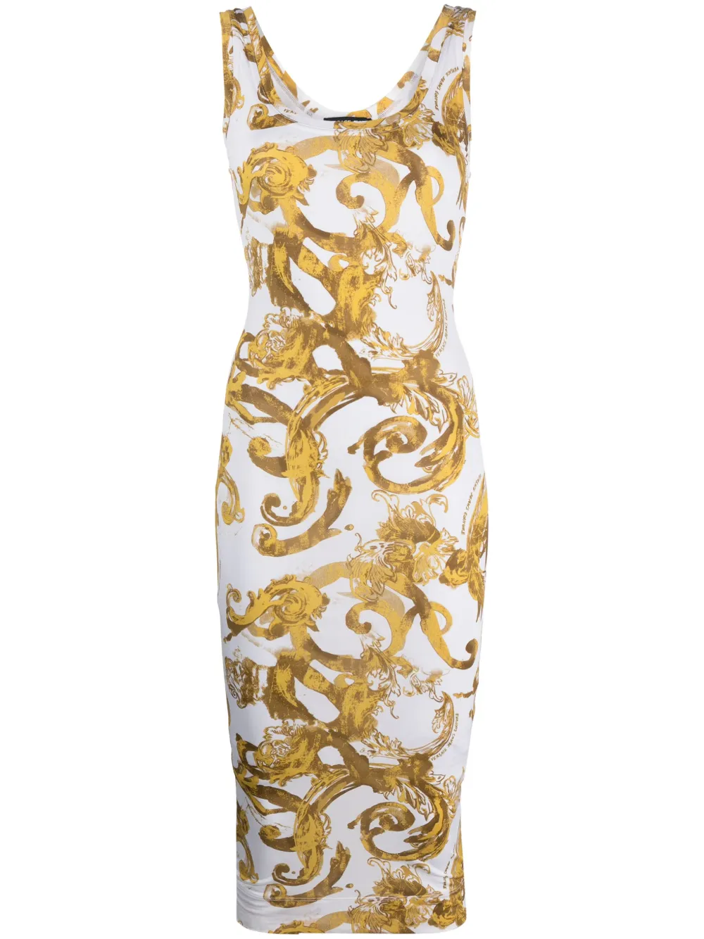 Barocco-print midi dress