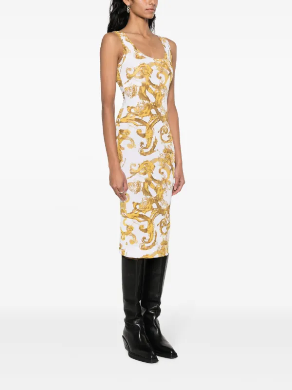Versace Jeans Couture Barocco-print Midi Dress | White
