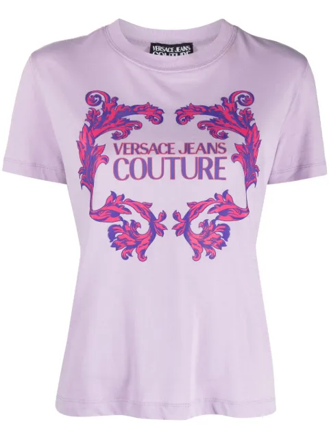Versace Jeans Couture تيشيرت قطن بطبعة شعار الماركة