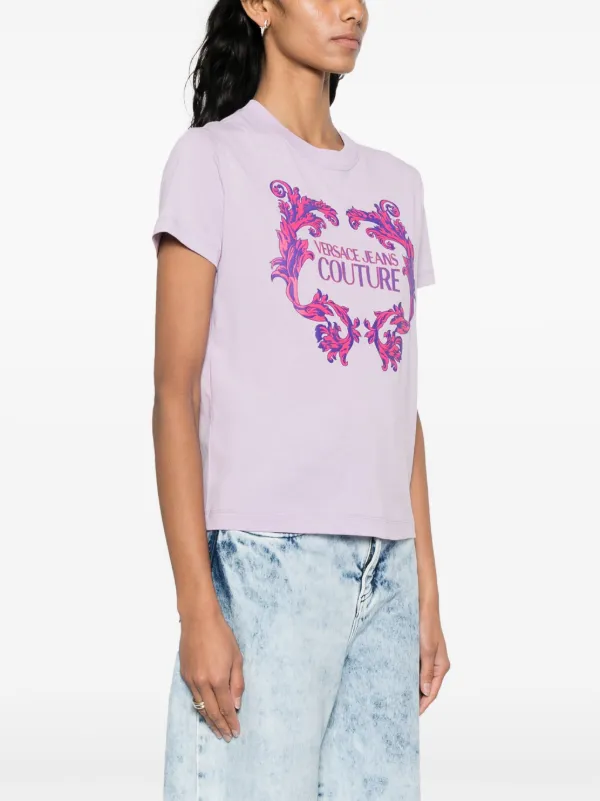 VERSACE JEANS ヴェルサーチ ロゴ Tシャツ パープル Size-L VERSACE ヴェルサーチ ジーンズ ロゴ Tシャツ パープル Size-L