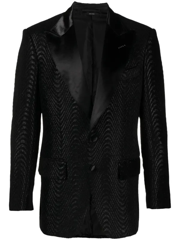 TOM FORD ショールカラージレ　ブラック TOM FORD Atticus Jacquard Blazer | Black | FARFETCH