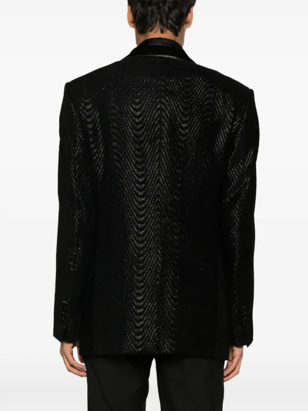 TOM FORD ショールカラージレ　ブラック TOM FORD Atticus Jacquard Blazer | Black | FARFETCH