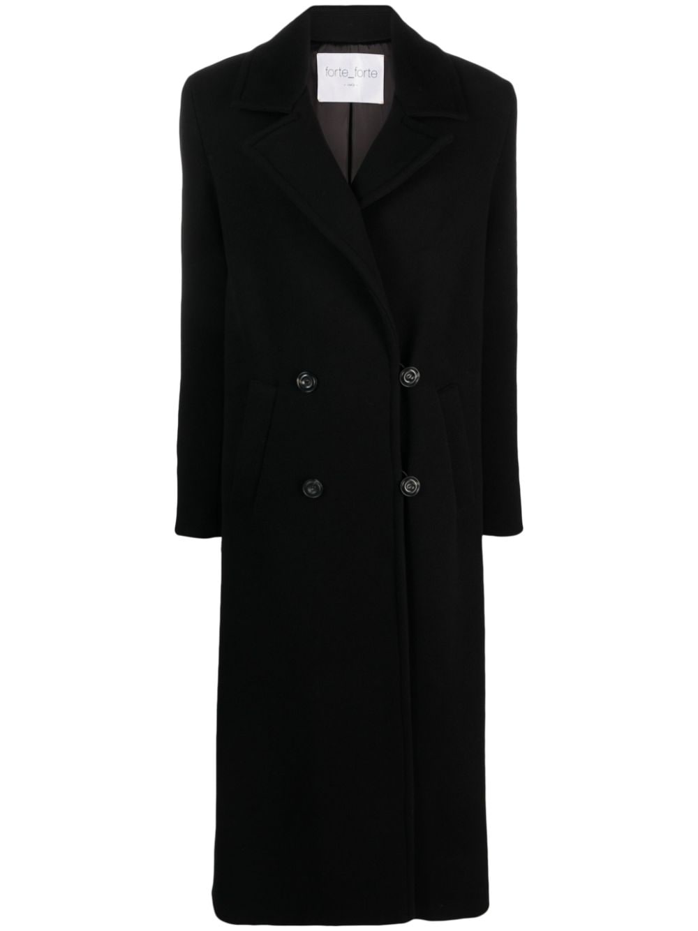 Forte Forte Double-breasted Virgin Wool Coat In Black