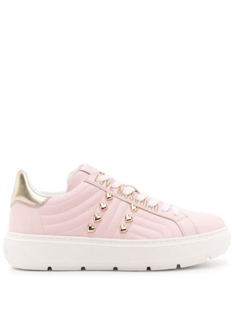 Love Moschino stud-embellished leather sneakers Women