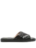 Love Moschino logo-print quilted slides - Black