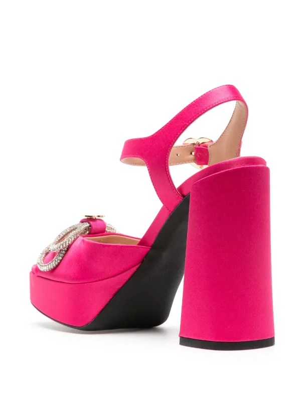 Love Moschino 130mm logo-plaque Bow Sandals Pink FARFETCH IN