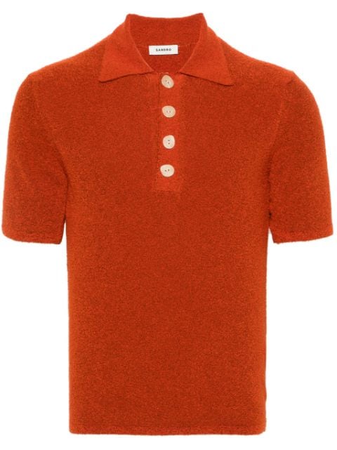 SANDRO terry-knit polo shirt