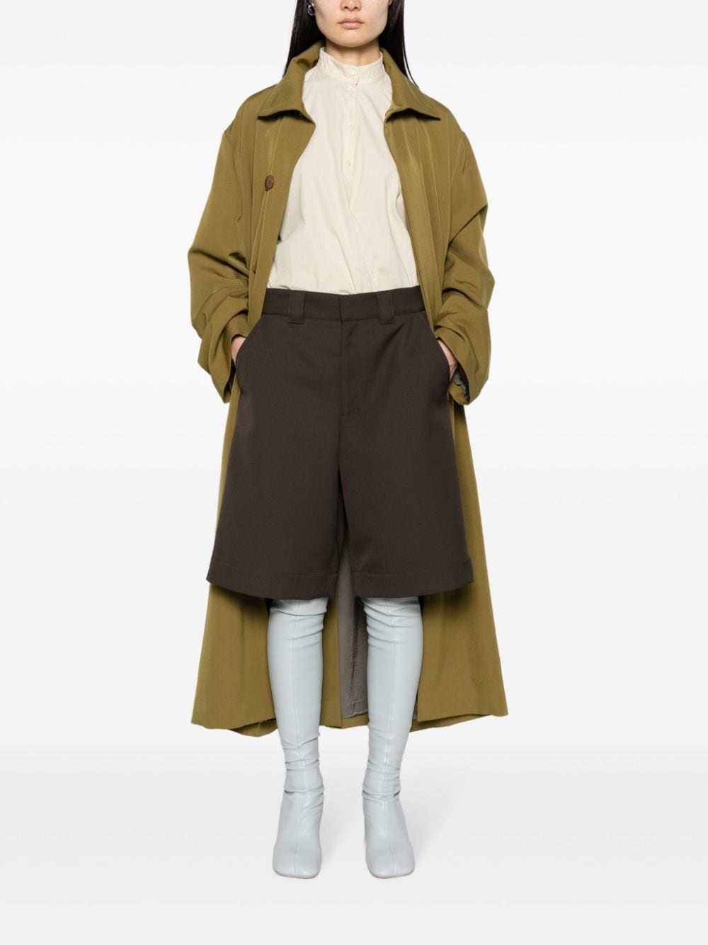 Lemaire wide-leg Bermuda shorts - Bruin