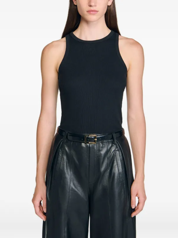 ANDREA & Co. ロゴ入り タンクトップ ブラック SANDRO ロゴ タンクトップ | ブラック | FARFETCH JP