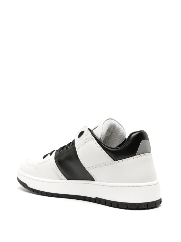 【Roberto Cavalli】 Mirrorレザースニーカー Roberto Cavalli Mirror Snake Leather Sneakers | White | FARFETCH
