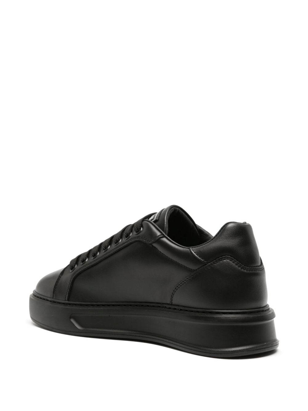 Shop Roberto Cavalli Mirror Snake Logo-print Leather Sneakers In Black