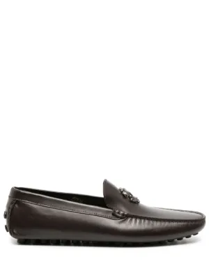 Roberto Cavalli Mirror Snake Leather Loafers Farfetch