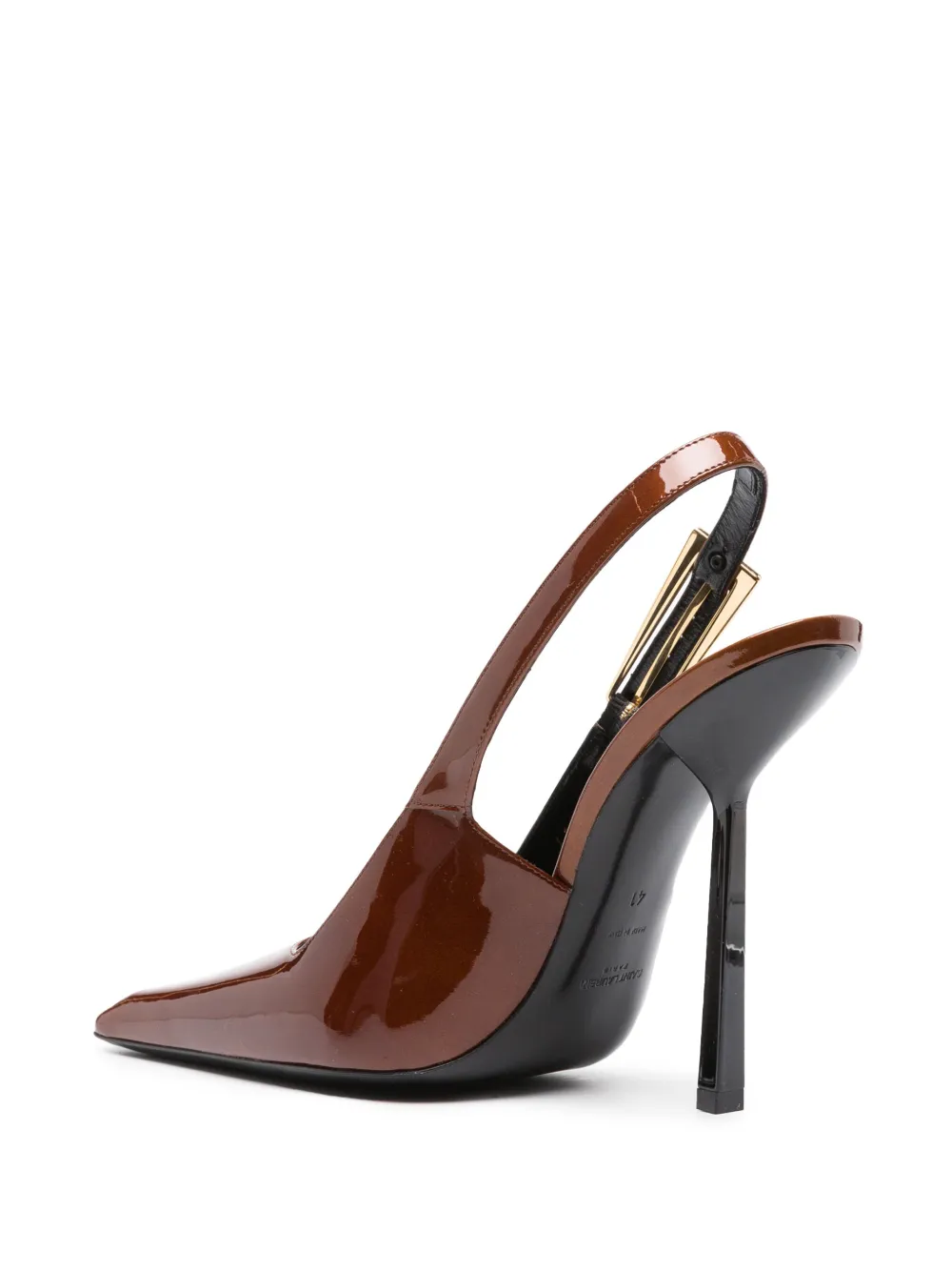 Saint Laurent Lee pumps van lakleer Bruin