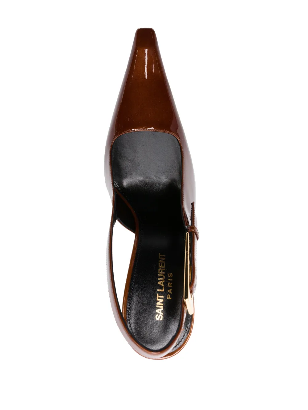 Saint Laurent Lee pumps van lakleer Bruin