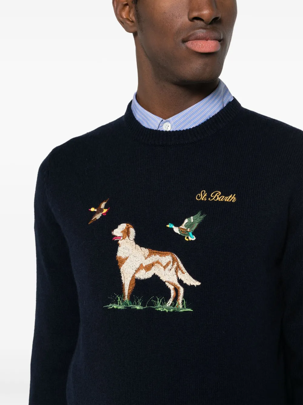 Mc2 Saint Barth Heron Country Dog Embroidered Jumper In 09779e Sb Country Dog61 Emb