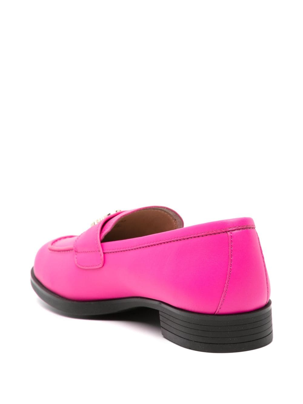 Shop Love Moschino Logo-plaque Leather Pumps In Pink