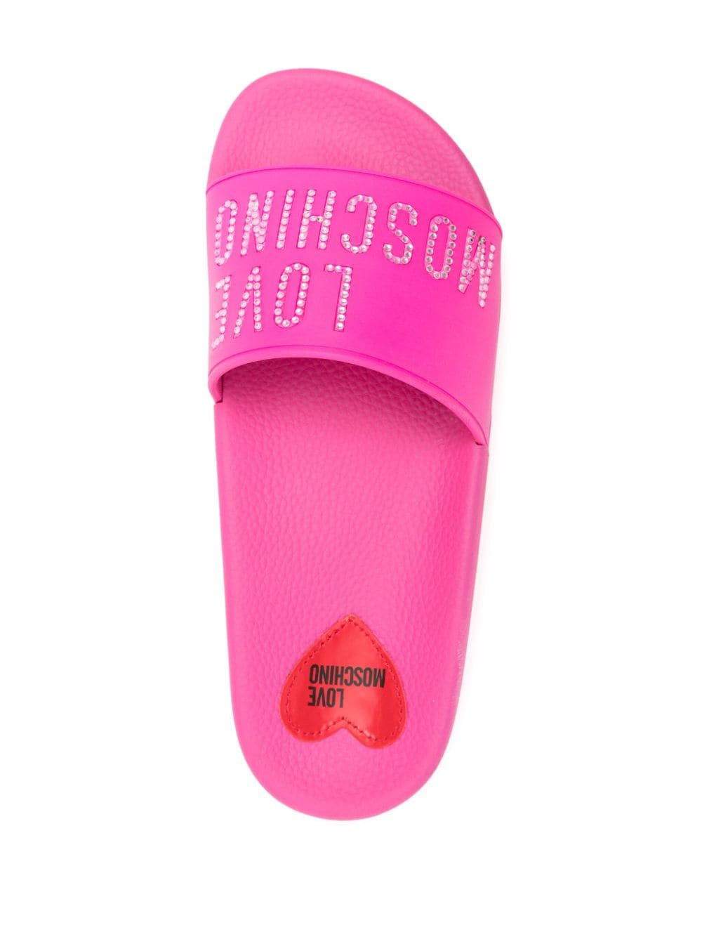 Shop Love Moschino Logo-embellished Pool Slides In Pink