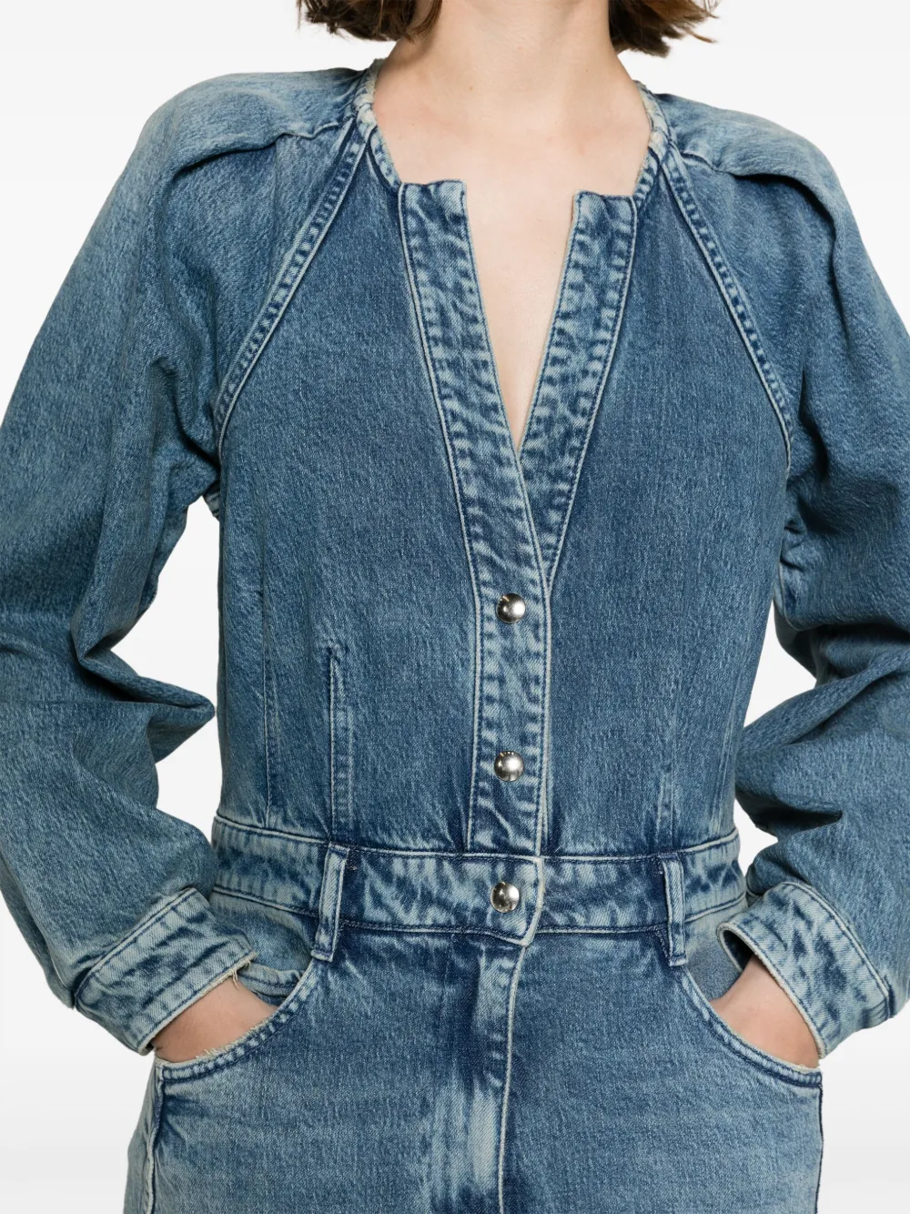 IRO Setia Ripped Denim Jumpsuit Farfetch