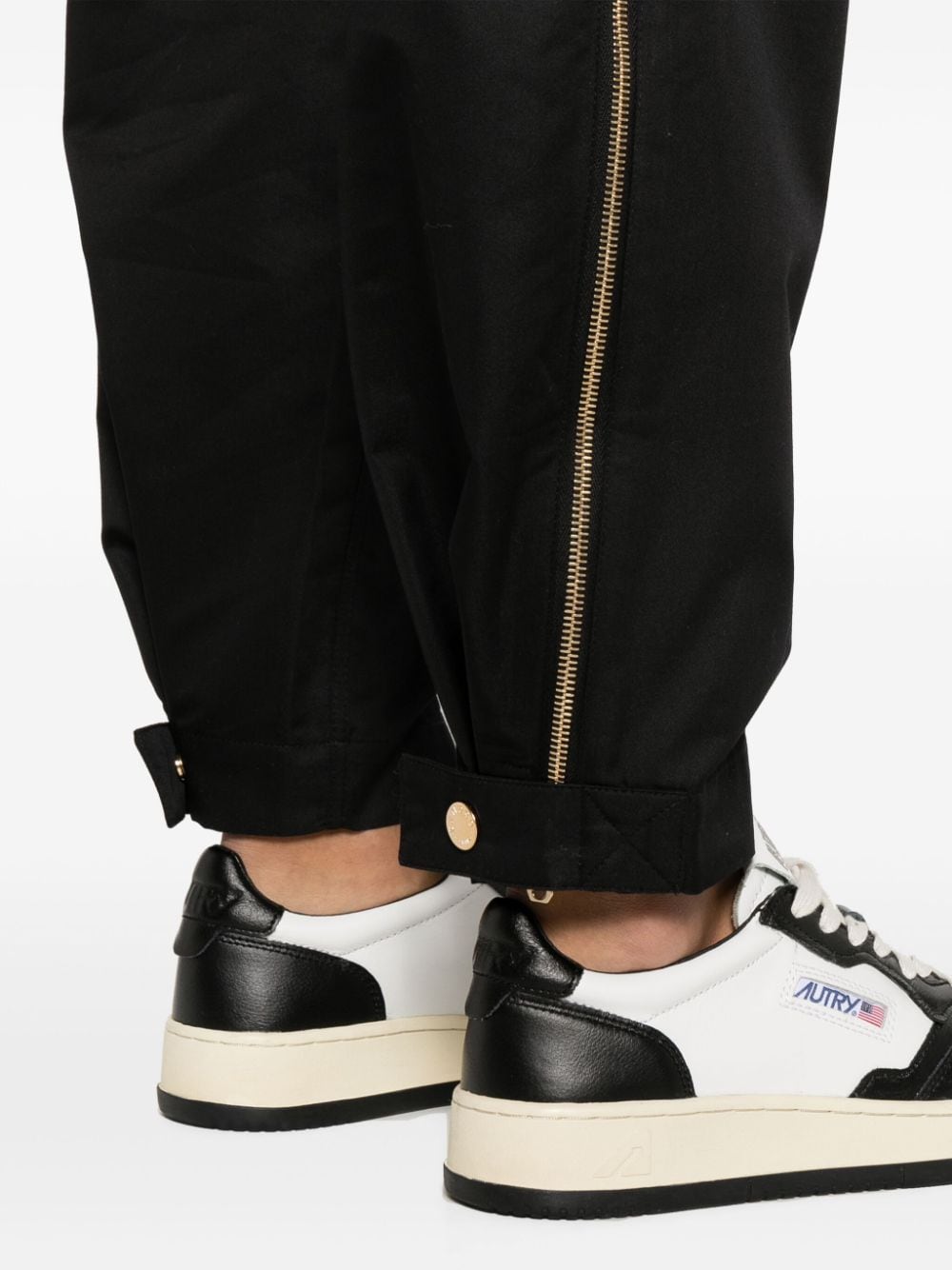 Shop Sandro High-waist Straight-leg Trousers In Black
