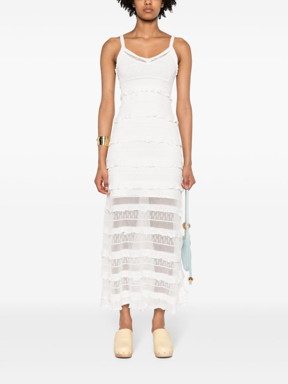 SANDRO Maxi-jurk met V-hals - Wit