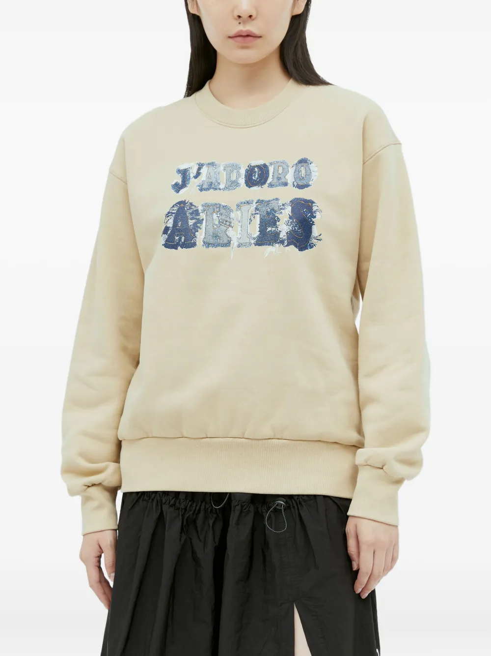 Aries J'adoro logo sweatshirt Beige