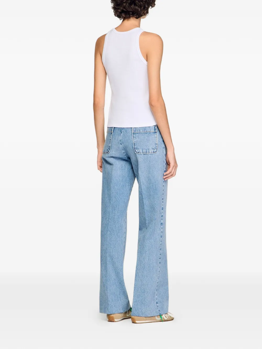  Sandro Top Con Logo Bordado - Blanco 