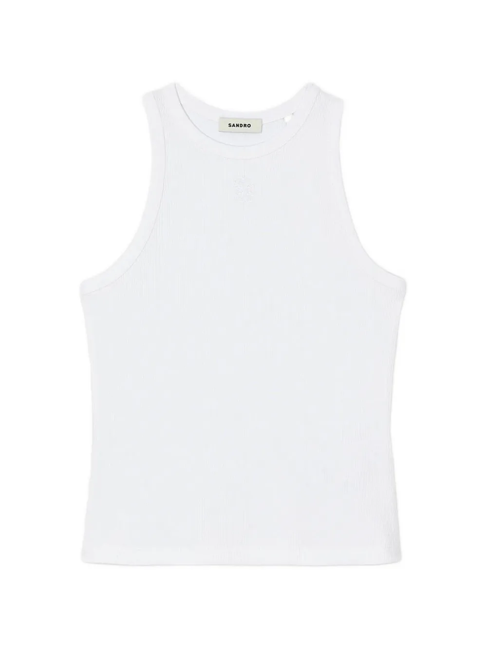 SANDRO Geribbelde tanktop Wit