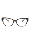 Versace Eyewear logo-plaque cat eye-frame glasses - Brown