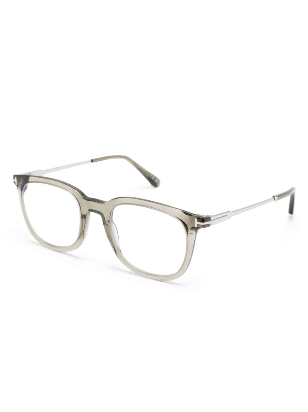 Shop Tom Ford Transparent Round-frame Glasses In Grey