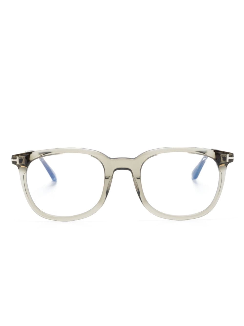 Tom Ford Transparent Round-frame Glasses In Neutral